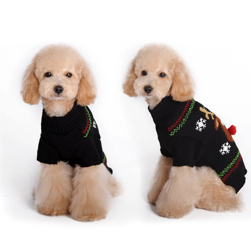Свитер для собаки красный олень Рождественский Кот одежда собак зимняя плюшевый