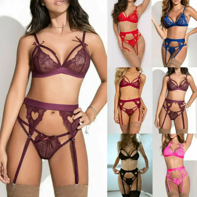 Женский кружевной комплект нижнего белья соблазнительный бандажный бюстгальтер
