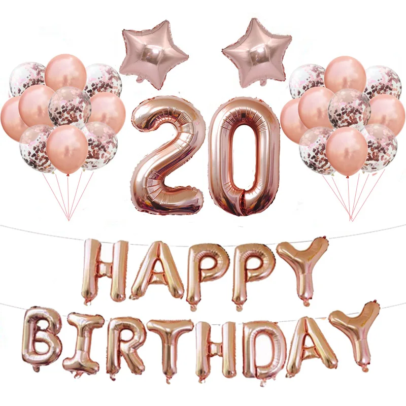 37 шт. шарики из розового золота 40 дюймов | Дом и сад