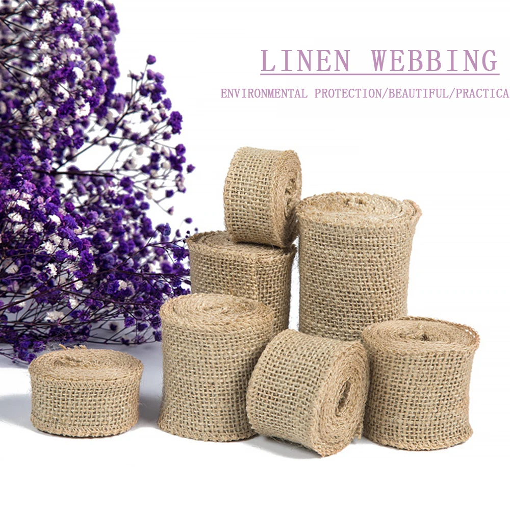 2 м/рулон лента из джута мешковины натурального пенькового материала сделай сам