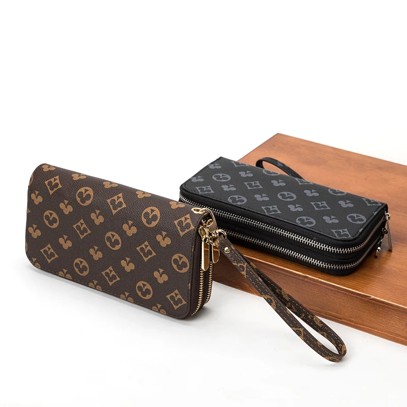 

Fashion Women Wallets PU Leather Double Zipper Day Clutch Coin Purse Pocket Wristlet Portefeuille Handbags Carteira Feminina