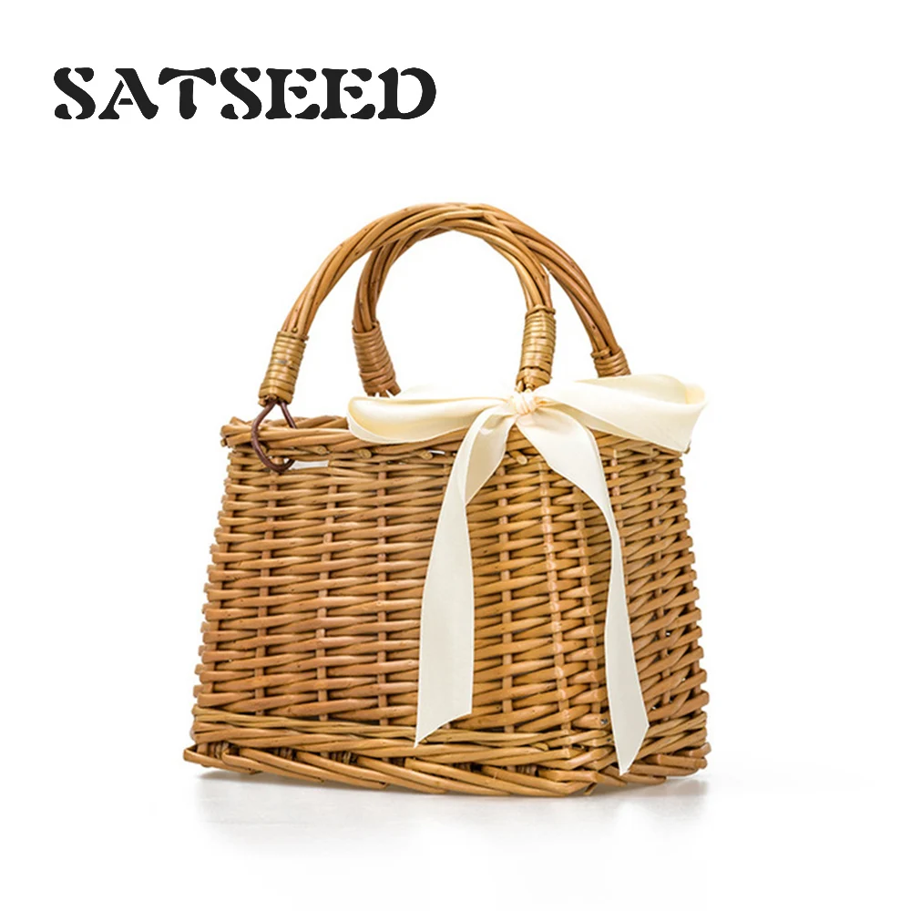 Сумка из ротанга в японском стиле соломенная сумка для женщин летняя женская