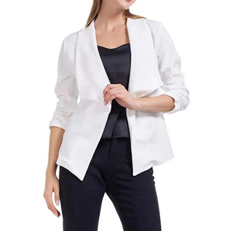 

Plus Size Women Business Office Solid Blazer Workwear Simple Slim Fit Suit Coat Cardigan Casual Oversized Top Fashion Clothes
