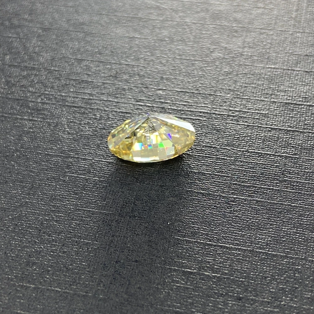 Meisidian 10*14 MM 8 Carats VVS Oval Cut Moissanite Diamond GRA Yellow Synthetic Gemstone