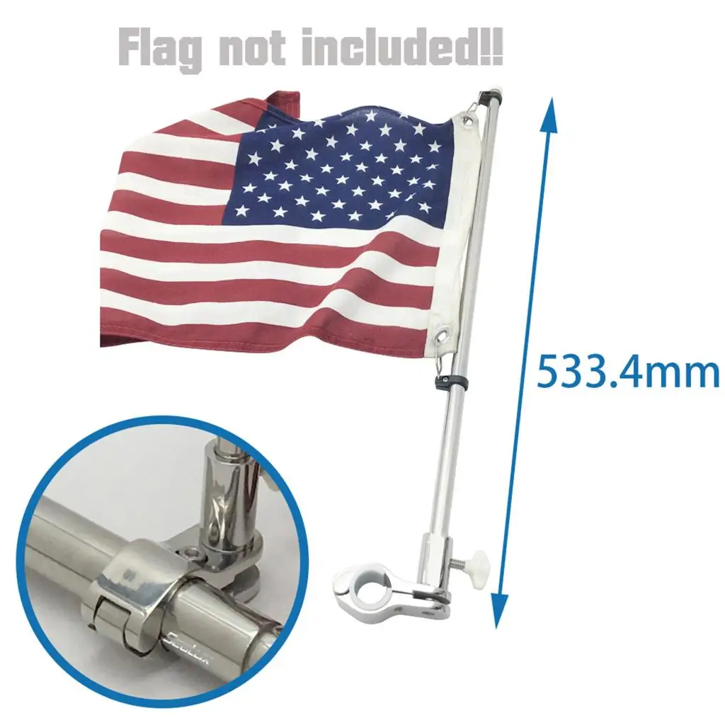 

Heavy Duty Marine Grade 304 Flag Pole with Ring Clip ϕ1/2" Boat Marine