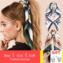 Haimekang Accesorios para el cabello para mujer, pañuelo para el pelo estampado de satén, turbantes de cuadros, diademas de tacto suave, cinta para cabello (2)