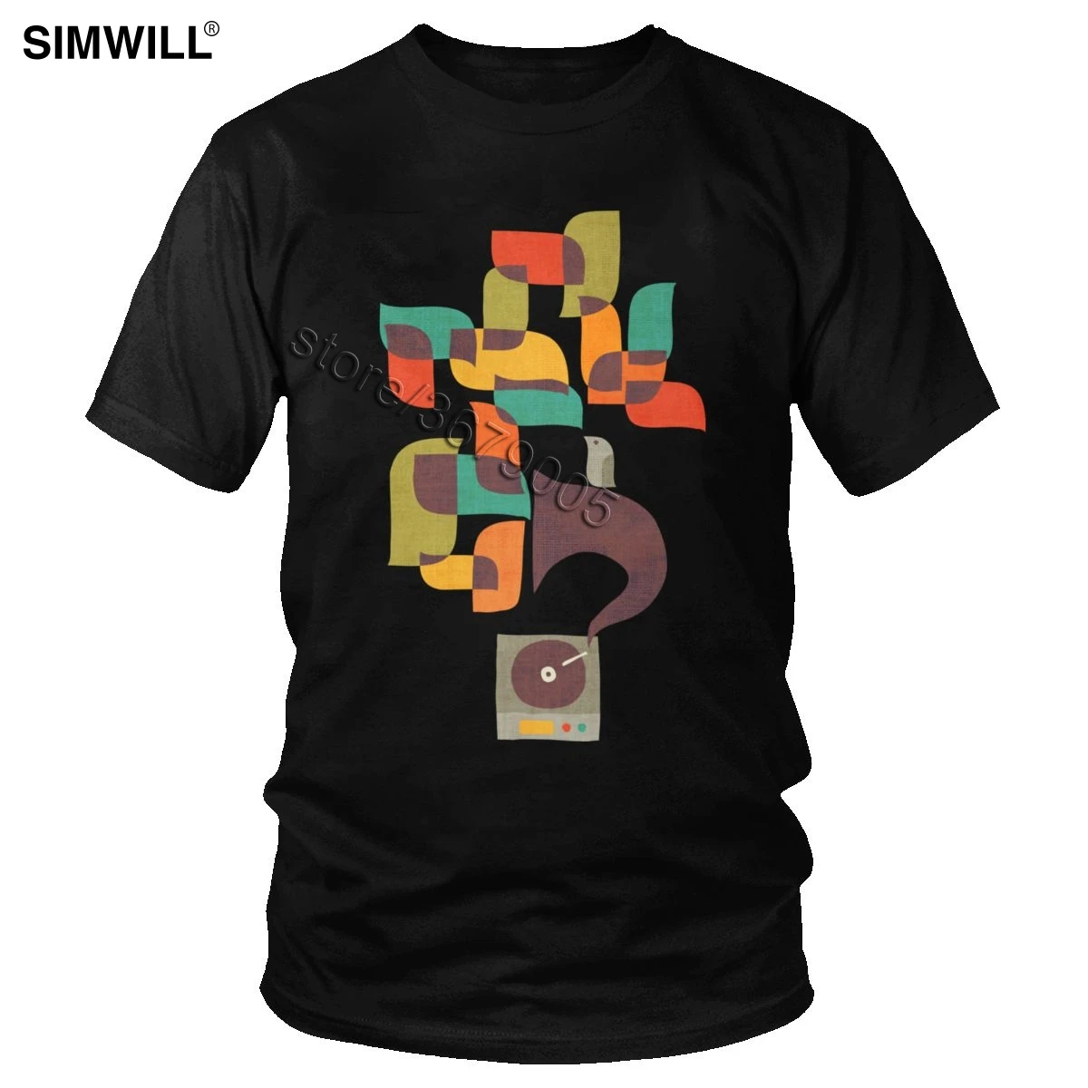 

Fashion New T-Shirt Men Cotton Retro Sound T Shirts Short Sleeved O-Neck Abstract Art Music Lover Print Tee Gift Idea Clothes