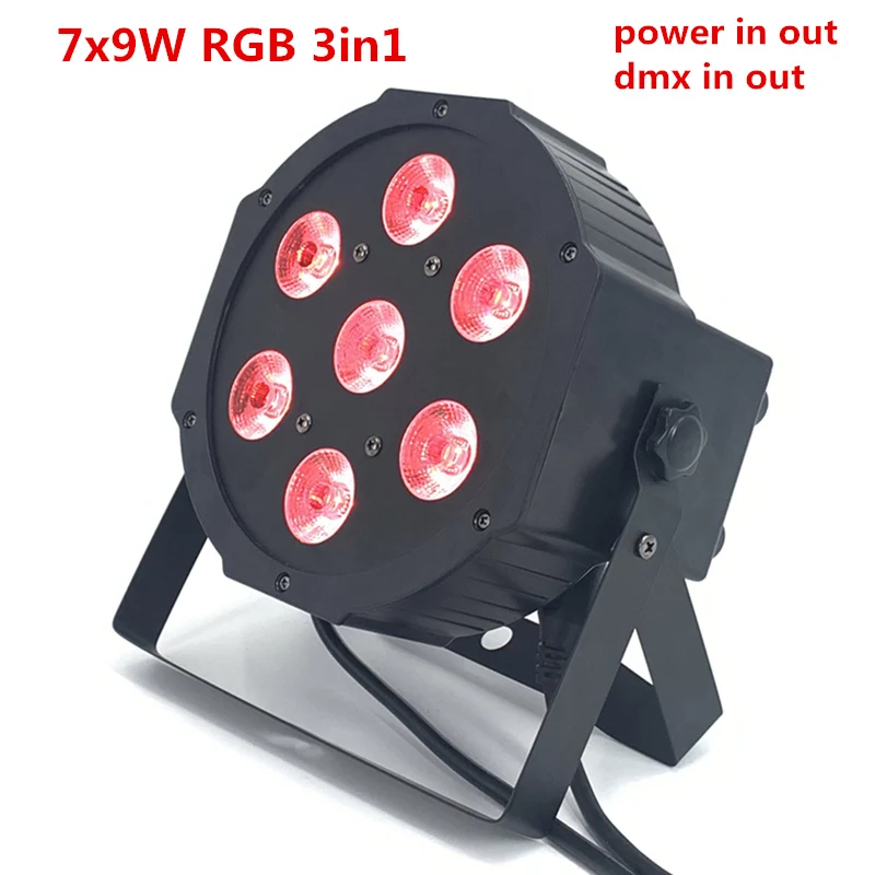 7x9W RGB 3in1 Светодиодный плоский светильник SlimPar RGBWA УФ-светильник 6в1 светодиодный DJ светильник для мытья сцены dmx светильник светодиодный светильник 7x12 Вт 12x18 Вт - Цвет: 7x9W RGB 3in1