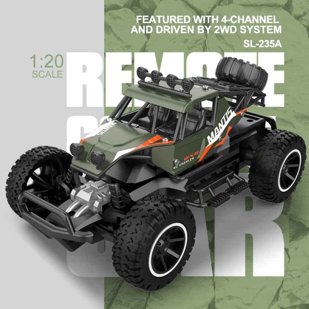 

RC Car 1:20 Scale Alloy Remote Control Cars All Terrains Electric Toy Off Road RC Monster Vehicle Truck Crawler Toys for Kids