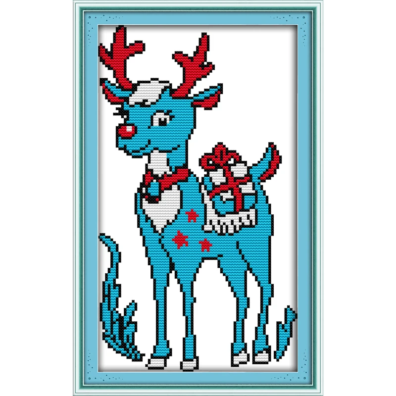 

Everlasting Love Christmas reindeer(3) Ecological Cotton Chinese Cross Stitch Kits Counted Stamped 14CT And 11CT Sales Promotion