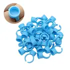 Одноразовые Синие 100 шт. пластиковые пигментные кольца для перманентного макияжа, держатель чернил для бровей, аксессуары для татуировок, товары для красоты