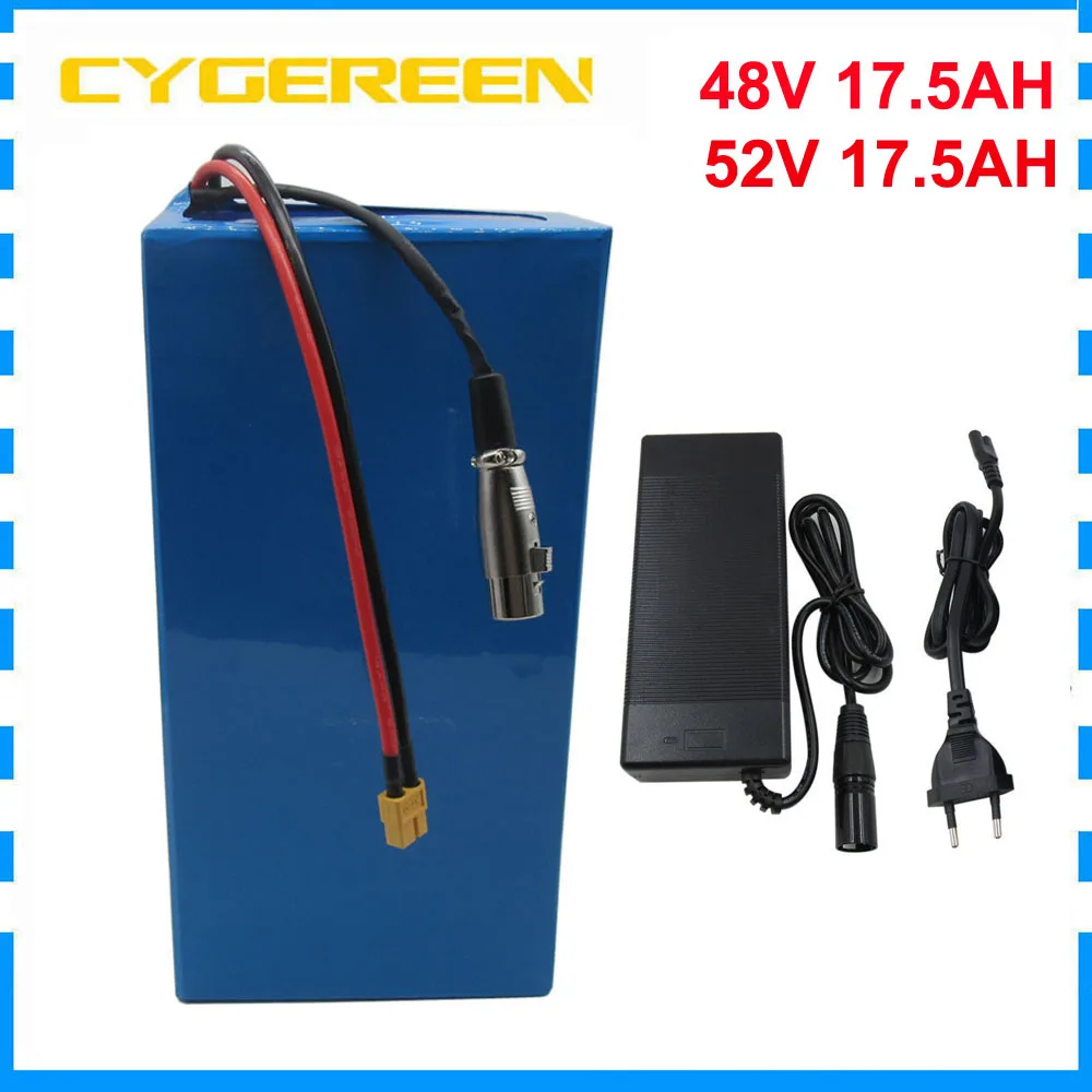 

13S 48V 17AH Electric Bike Bicycle Battery Akku 1000W 52V 17.5AH Lithium ion Bateria Pack 35E 18650 Cell with 54.6V 2A Charger