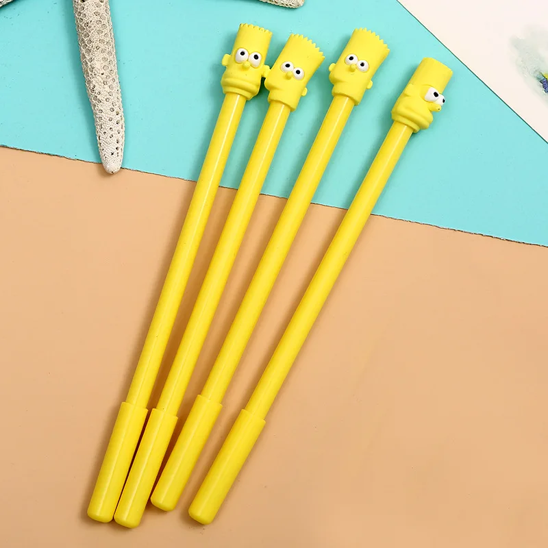

36PCS Korean Version of Fresh Pineapple Gel Pen Simple Long Nose Black Pen Yellow Pineapple Pen Stationary Office Accessories