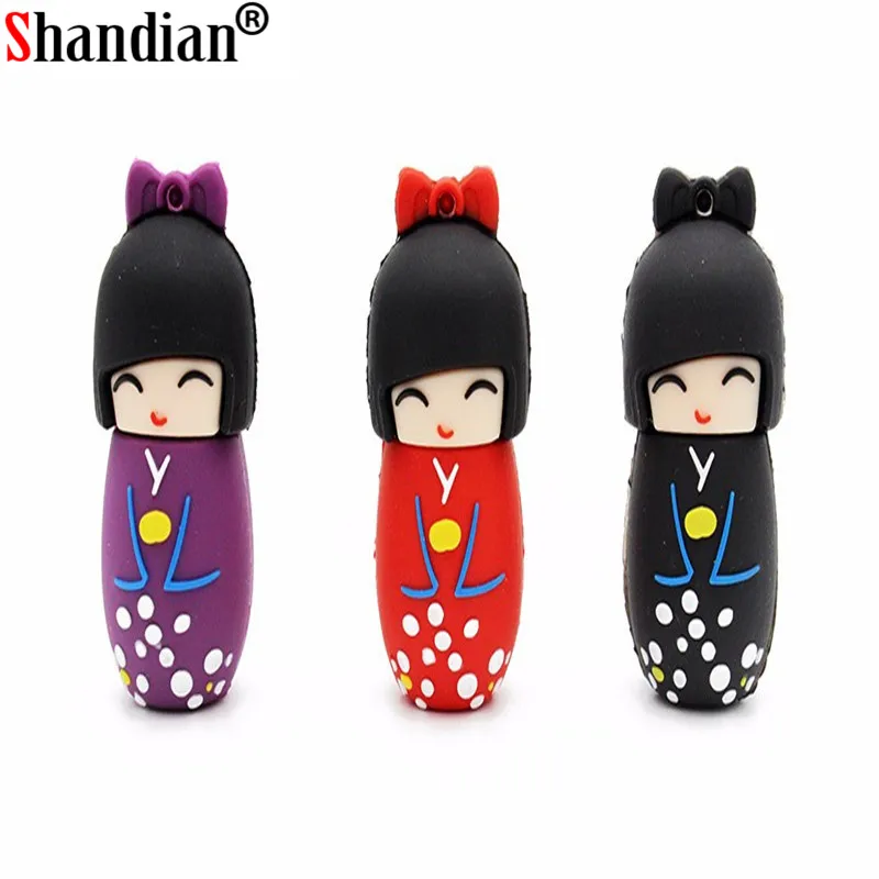 SHANDIAN японские куклы кимоно девушка usb флэш накопитель 4 ГБ 16 32 64 Гб u диск флеш