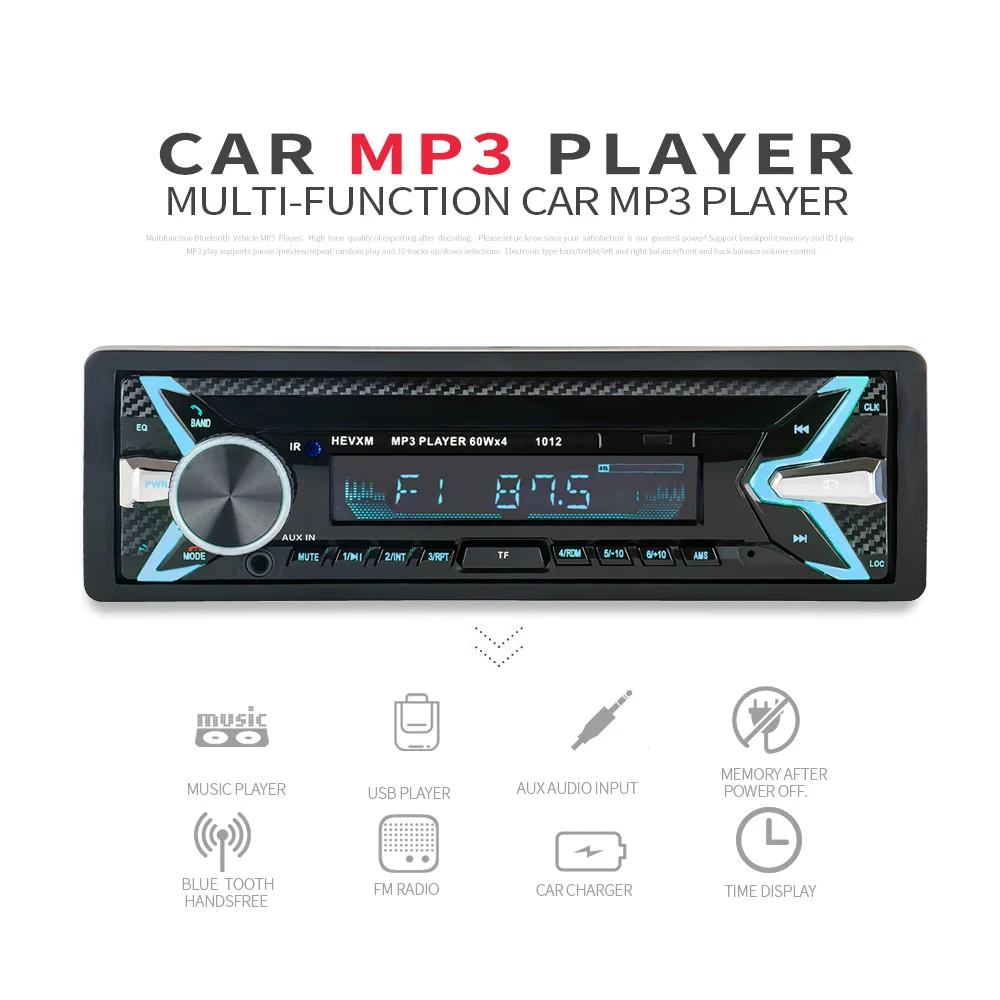 Новый 12V автомобильный аудио стерео радио Bluetooth V3.0 In-dash 1 Din FM Aux Вход приемник SD USB MP3