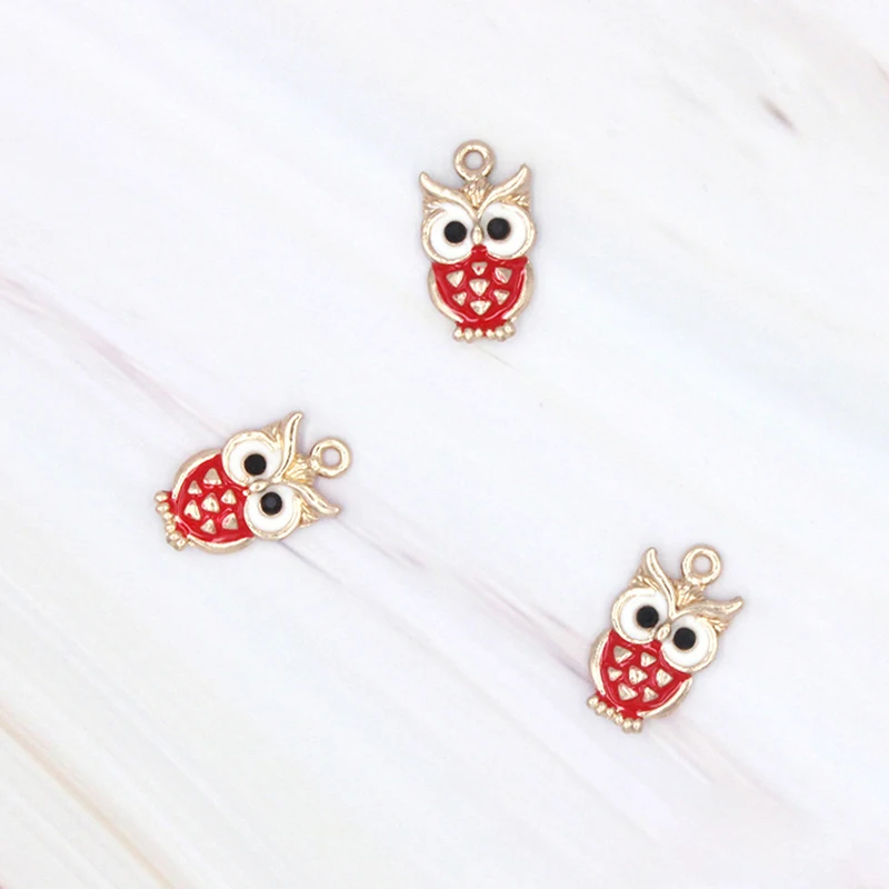 

Sansango 30pcs Alloy Enamel Charm Owl Charm Pendant For Necklace Bracelet Jewelry Making DIY Earring Findings