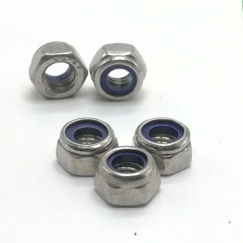 

50pc DIN985 M2 M3 M4 M5/6 M8 Galvanized Carbon Steel plating Black Zinc stainless steel 304 Self-locking Nuts Hex Nylon Lock Nut