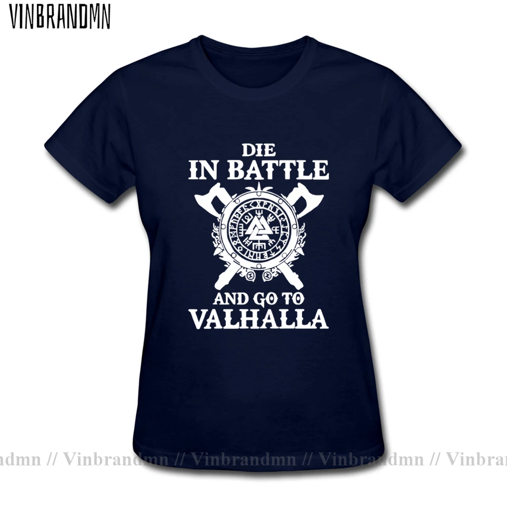 Футболка женская хлопковая с надписью go to valhalla | Женская одежда
