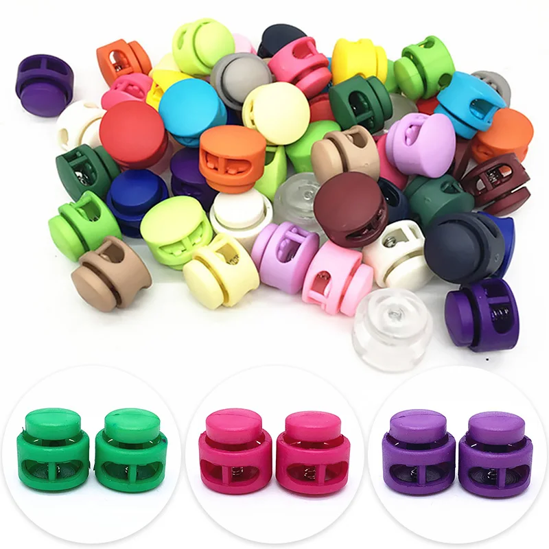 

10PCS Round Spring Plastic Nylon Stopper Cord Lock Hat Cord End Elasticity Adjustment Lock Clips Buckles DIY Sewing Accessories