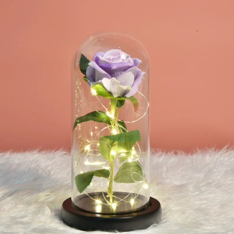 

Beautiful Eternal Rose Eternelle LED Light Beauty And The Beast Rose In Glass Dome For Mother's day Birthday Valentines Day Gift