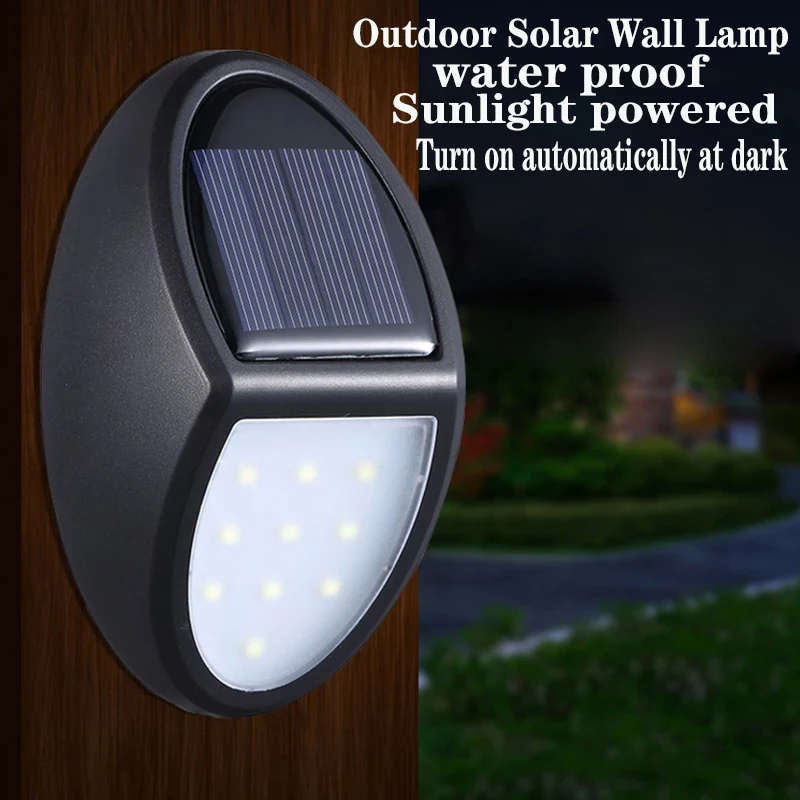 

LED Outdoor Solar Wall Lamp with Light Control Waterproof Sunlight Powered for Path Street Garden Decoration Villa Lighting