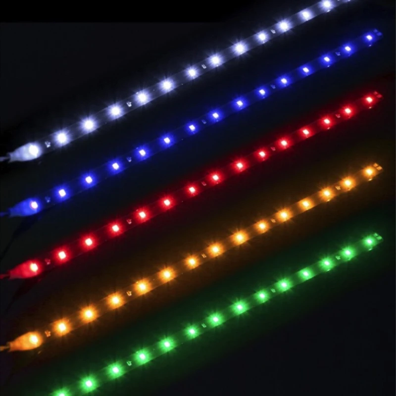 

5050 SMD 12V DC Car Home Decor 30cm Light Sourcing Decorative Lamp Car Lights Accessories 15 LED Flexible Strip Light