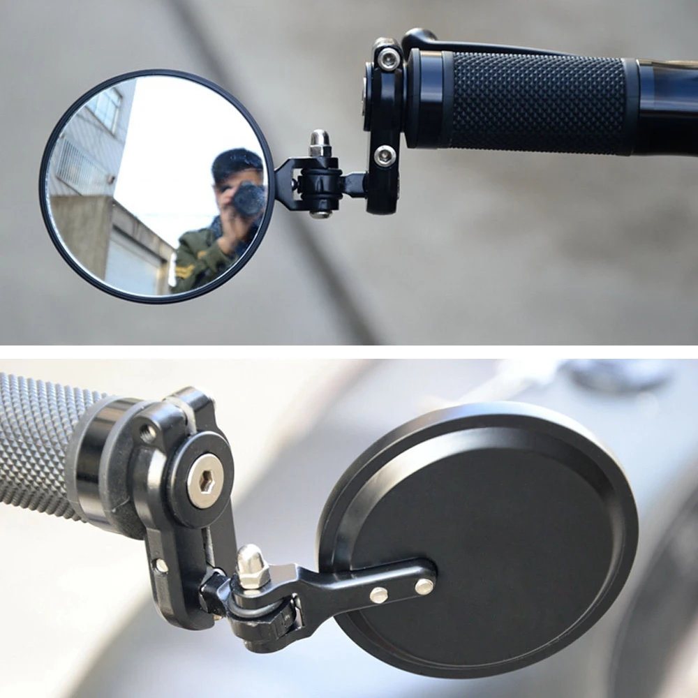 Универсальное черное зеркало заднего вида для мотоцикла круглые овальные