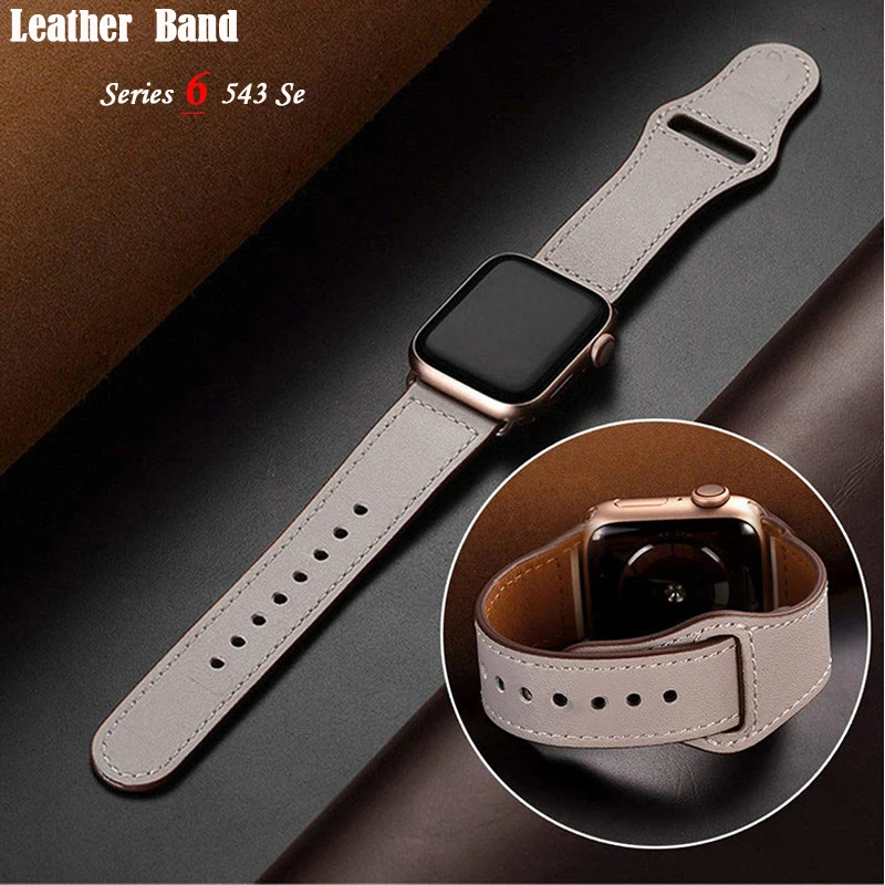 

Strap For apple watch band iwatch 44mm 40mm 42mm 38mm for correa apple watch SE 5 4 3 2 1 Accessories Leather watchband bracelet