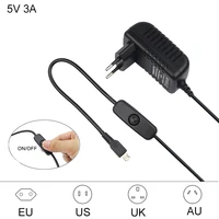 5v 3a power supply switch micro usb power charger adapter eu us uk au for nvidia jetson nano for raspberry pi 3 model b