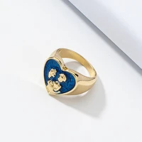 new ins vintage van gogh abstract ring simple love heart rings for women girls fashion jewelry