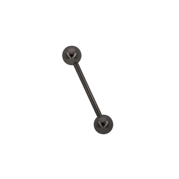 Black 1PCs Stainless Steel Tongue Piercing Septum Industrial Barbell Earrings Ball Tongue Rings Body Piercing Fashion Jewelry 4 Colors - Окраска металла: Black