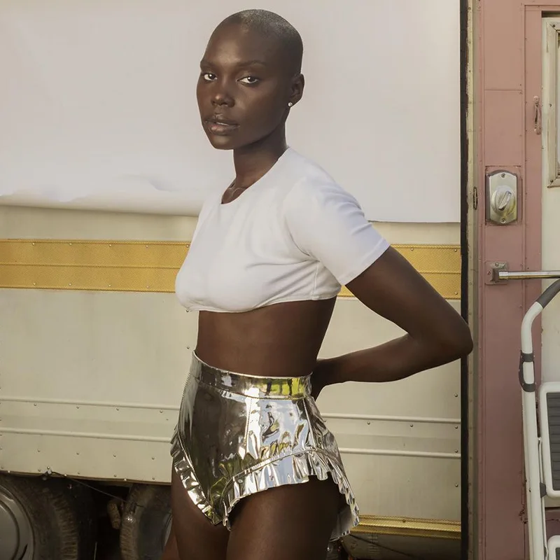 

PU Leather Shorts Women y2k Ruched Ruffles Punk Style High Waist Booty Shorts Solid Midnight Club Indie Aesthetics Summer 2021