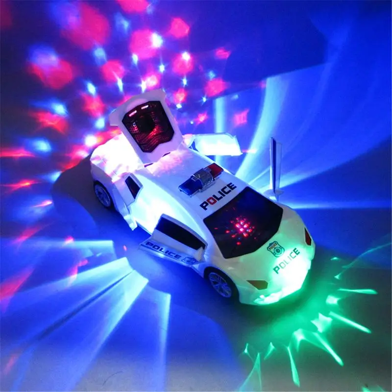 

Bump & Go Electric Police Car Live Action Deformation Toy with Lights and Sounds for Boys Girls Kids