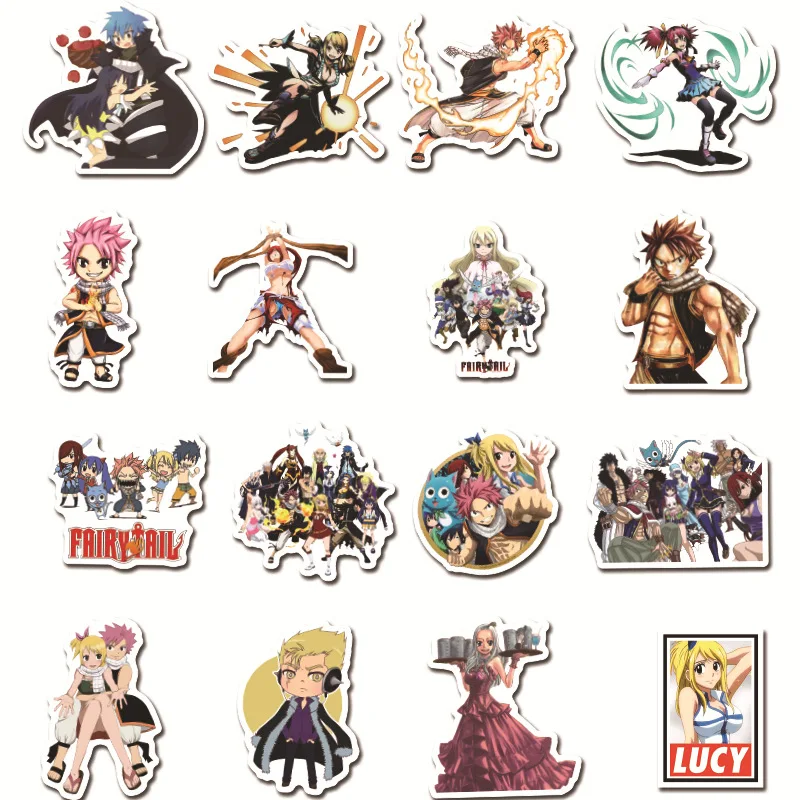 

50/100Pcs Fairy Tail Sticker Scrapbooking For Refrigerator Motorcycle Computer Skateboard Guitar Toy Luggage Child Sticker