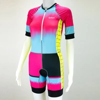 one piece tri suit short sleeve speedsuit cycling skinsuit fitness custom triathlon suit body women ropa conjunto ciclismo mujer