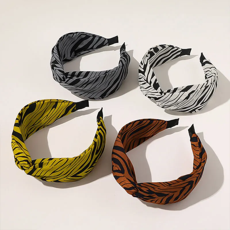 Корейский обруч для волос в клетку с перекрещивающимися узорами Широкая повязка