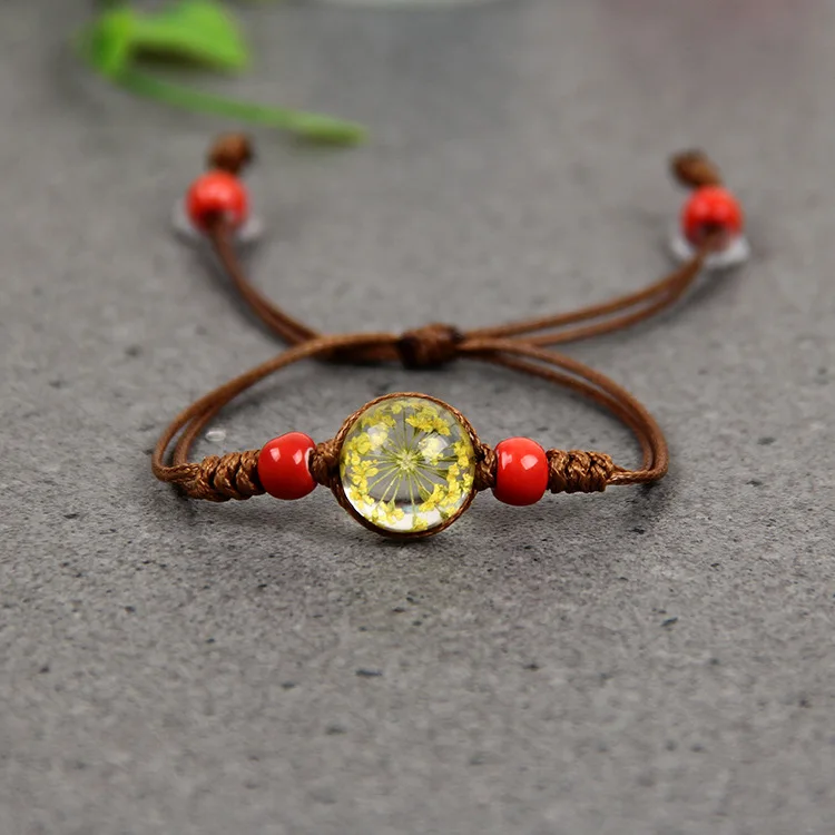 Натуральный белый кристалл камень браслет кулон многоцветный цветок ручной