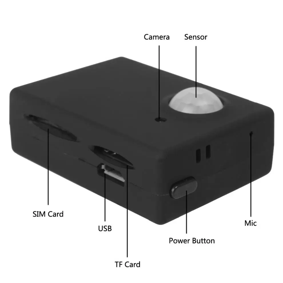 Беспроводная мини 1 3 М Инфракрасная камера для безопасности видео GSM трекер Autodial