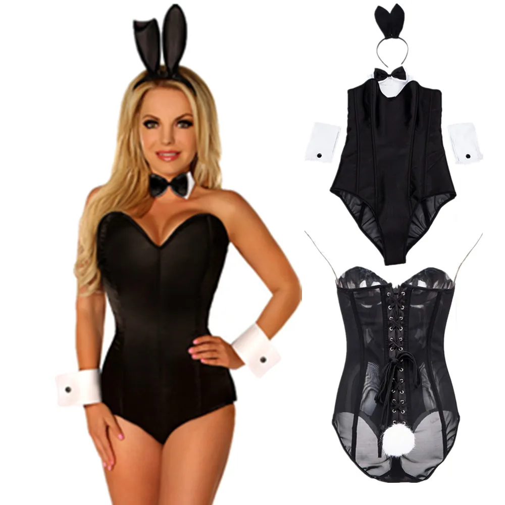 

Good Quality Sexy Cute Bunny Girl Bodysuit Set Cosplay Halloween Costume for Rabbit Woman Nightclub Clubwear Party Wear