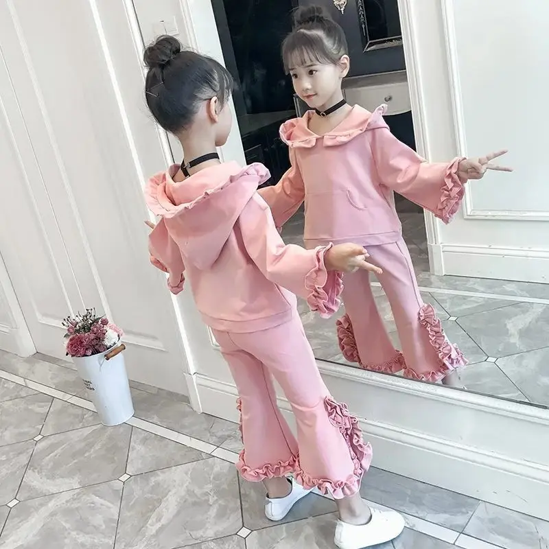 Весенне-осенний комплект одежды принцессы для маленьких девочек модные