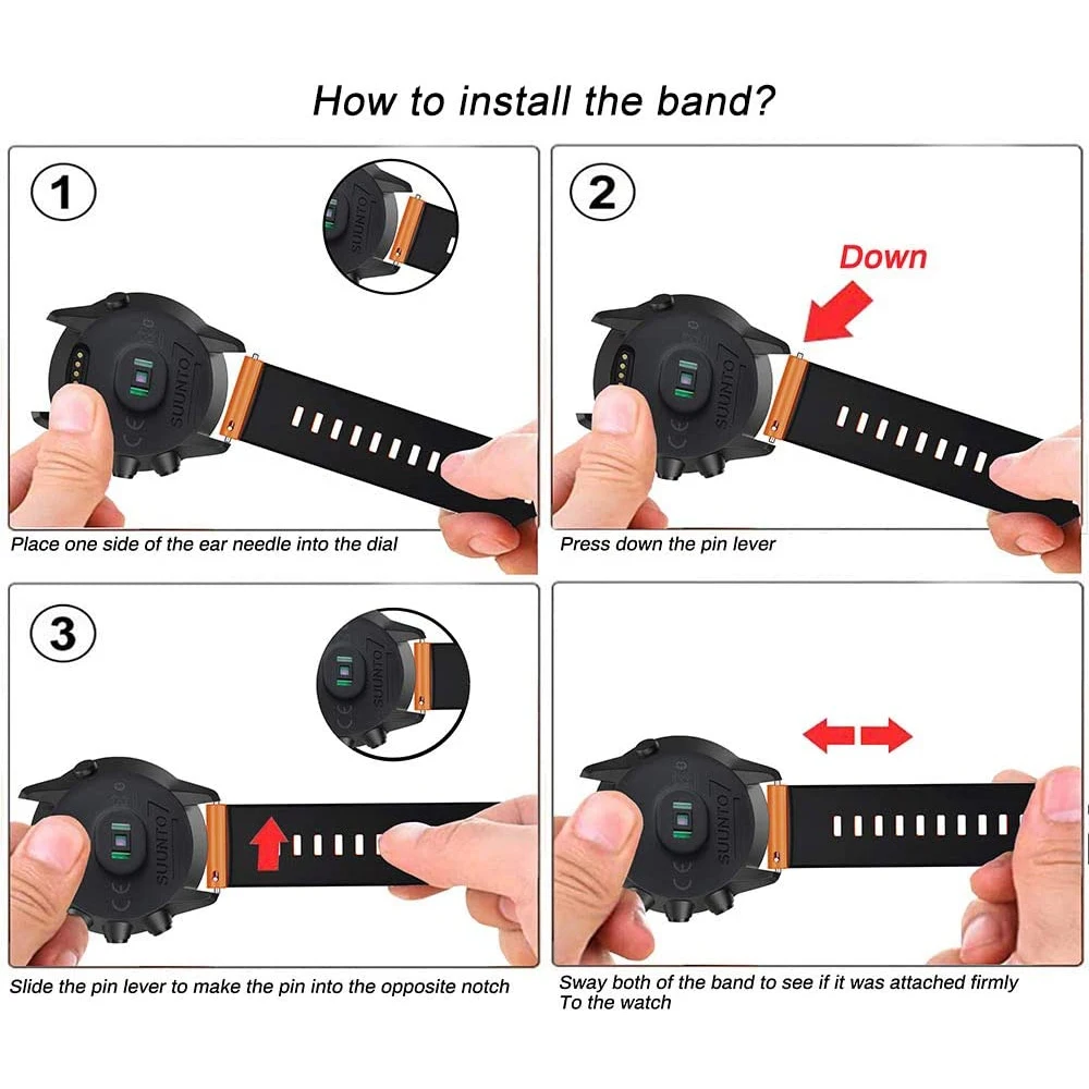 ANBEST For Suunto 7/Suunto 9 Replacement Wristband Soft Silicone Sports Watch Strap For Suunto 9 Baro/9 Spartan/9 GPS Watch Band