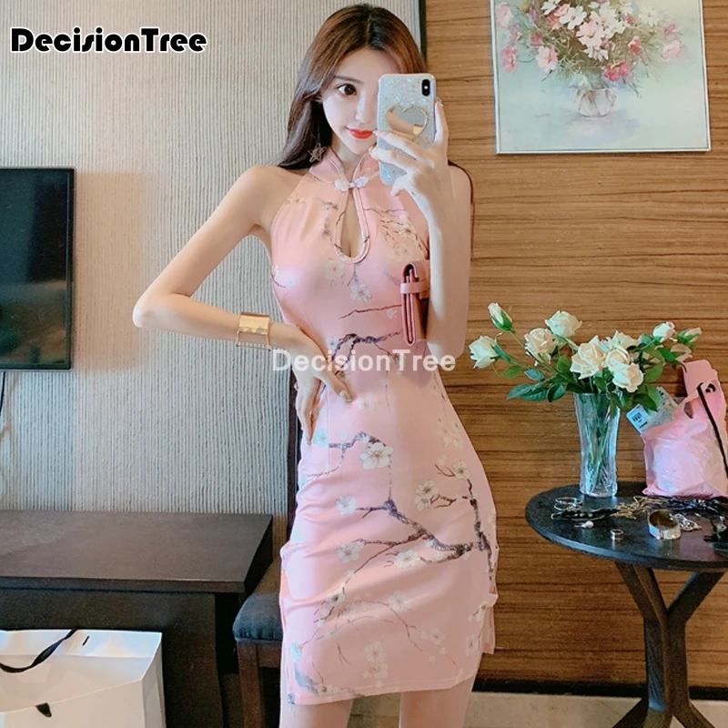Женское платье в Восточном китайском стиле элегантное облегающее Ципао без