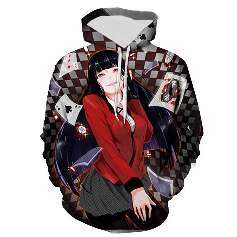 

Japanese Harajuku Female Clothing Kakegurui 3D Printed Streetwear Oversized Men's Sweatshirts Casual Cartoon Anime Kids Tops