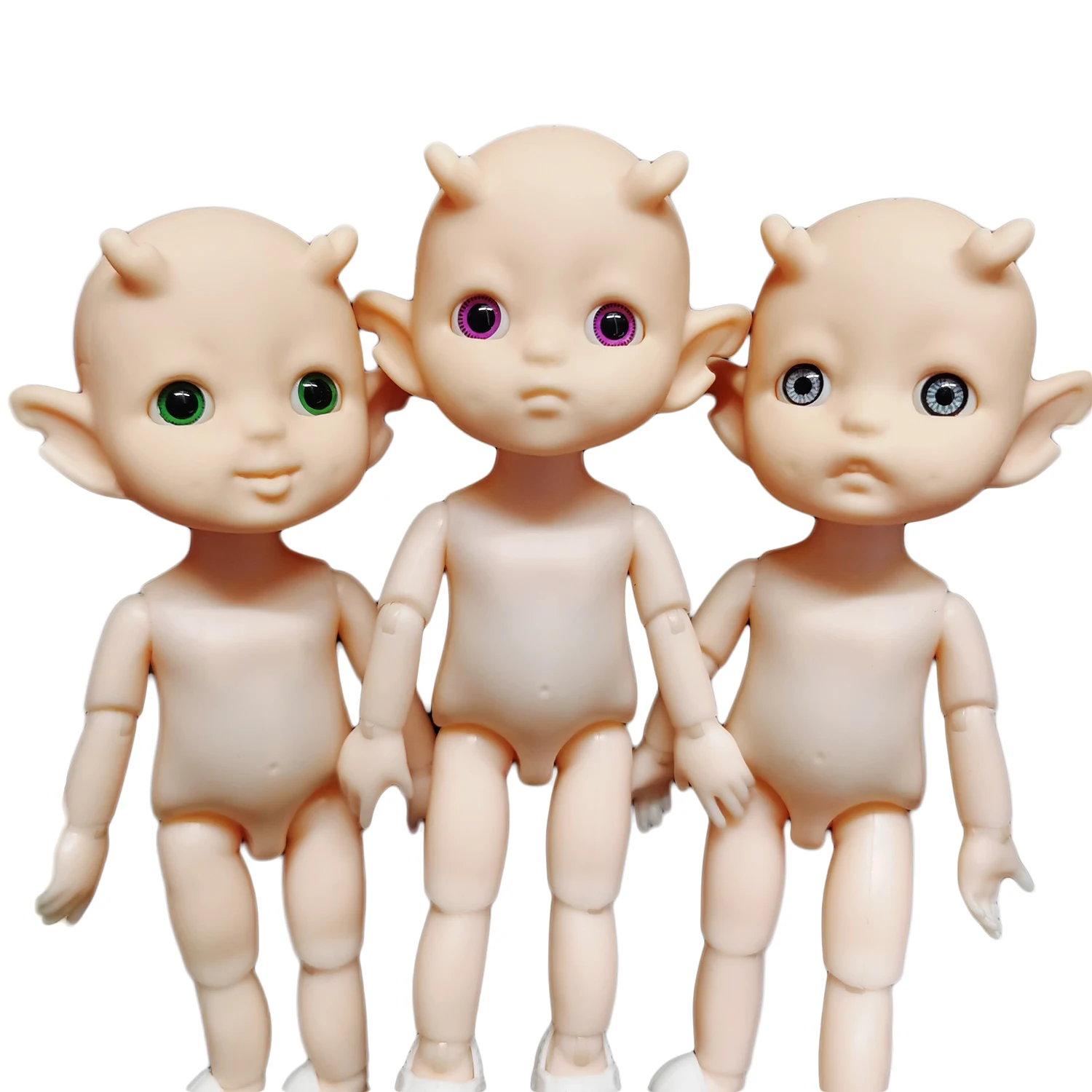 Кукла 16 см Ob11 Mini Elves Baby Girl Lovely 13 Joint Body Cute BJD Horned Doll без макияжа|Куклы| |
