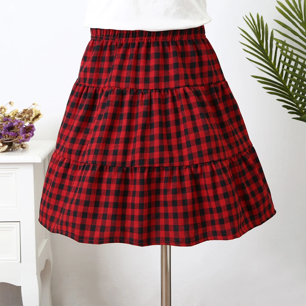 2019 летняя детская юбка в клетку новая одежда для девочек 4 6 лет красные юбки