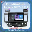 Автомобильный мультимедийный видеоплеер 2 DIN, Android 10, Mitsubishi Lancer 2008-2016, WiFi, BT, CarPlay, Android, GPS-навигация