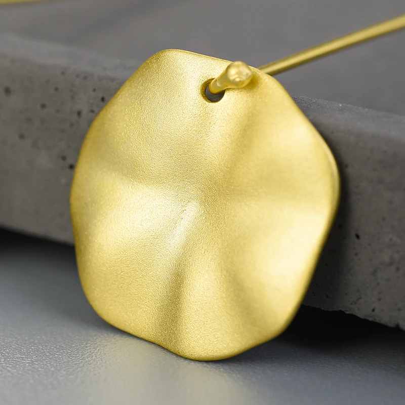 Компания Lotus Fun 18k золотой Лотос Листья длинные висячие серьги стерлингового