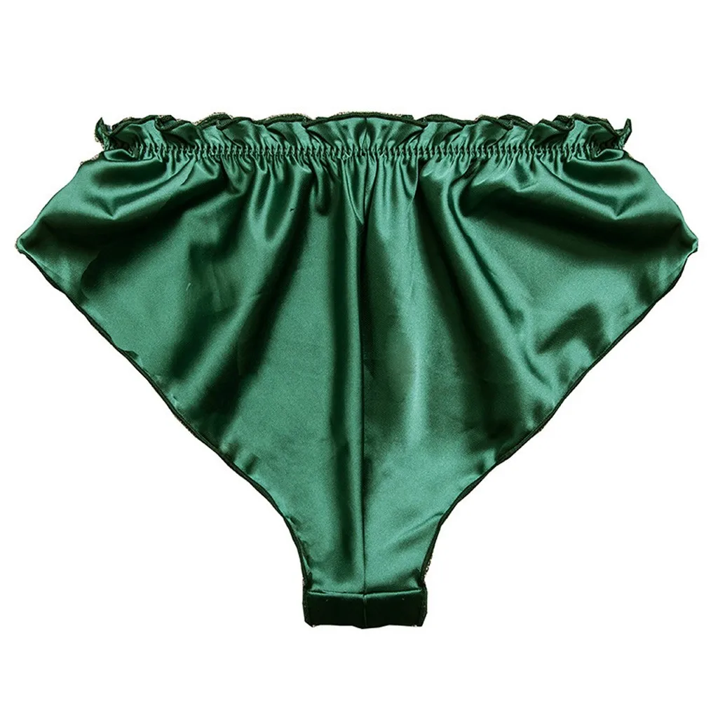 Женское Бесшовное атласное нижнее белье шелковая пижама с цветочным кружевом