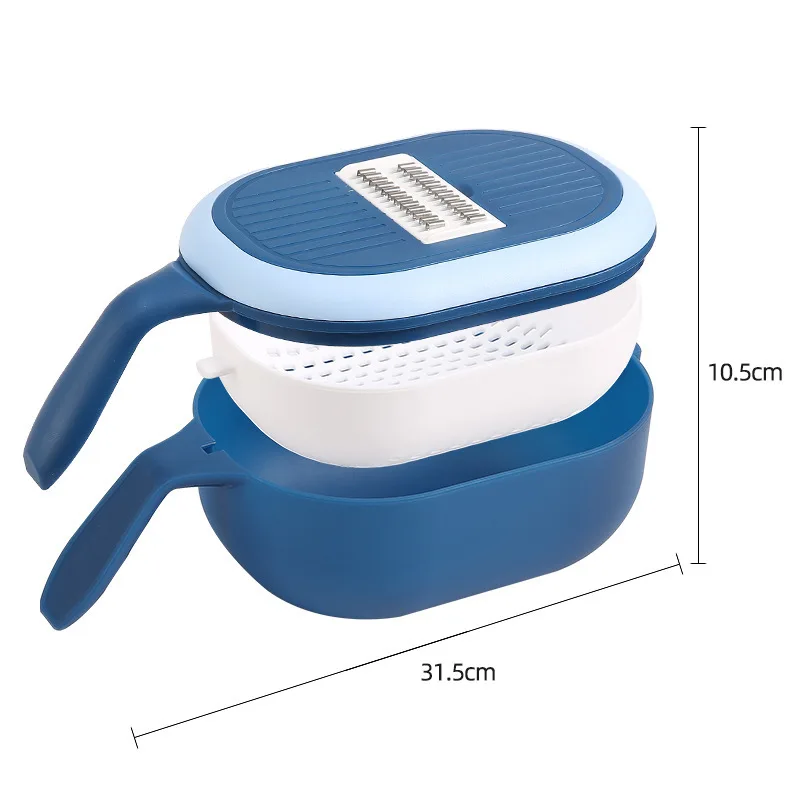 

New multifunctional chopper manual slicer household kitchen washing and cutting integrated drain basket chopper