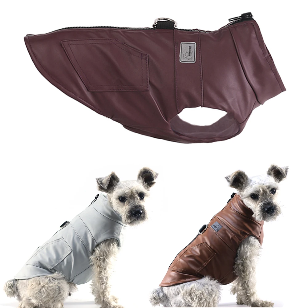 

Waterproof PU Leather Pet Dog Trench Coat Goods for Small Dogs Clothes Pets Dog´s Sweater Best Selling Products Dogs Supplies